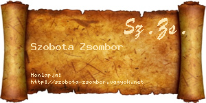 Szobota Zsombor névjegykártya